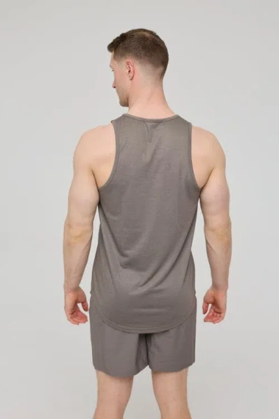 Oosc Elite Activewear Tank Khaki In Brown