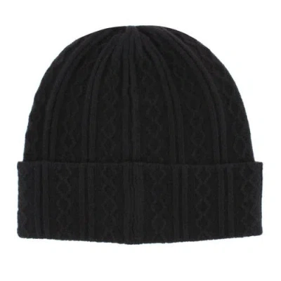 Trafalgar The Windsor Merino Wool Cable Knit Beanie In Black