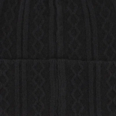 Trafalgar The Windsor Merino Wool Cable Knit Beanie In Black
