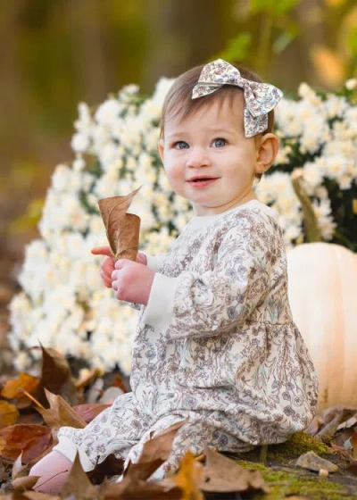 Mabel + Honey Meadow Romper In Gray