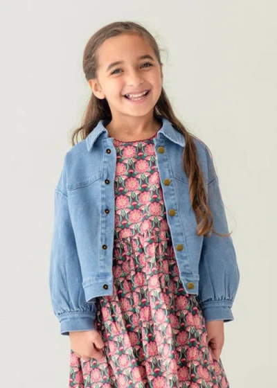 Mabel + Honey Denim Days Button Jacket In Blue