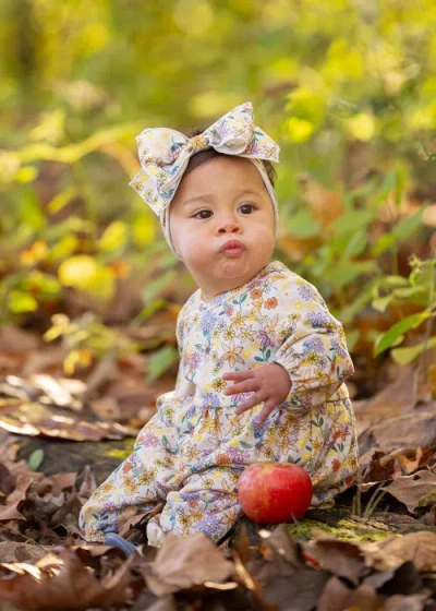 Mabel + Honey Flower Field Romper In Multi