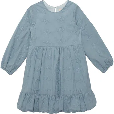 Mabel + Honey Eva Bubble Hemmed Dress In Blue