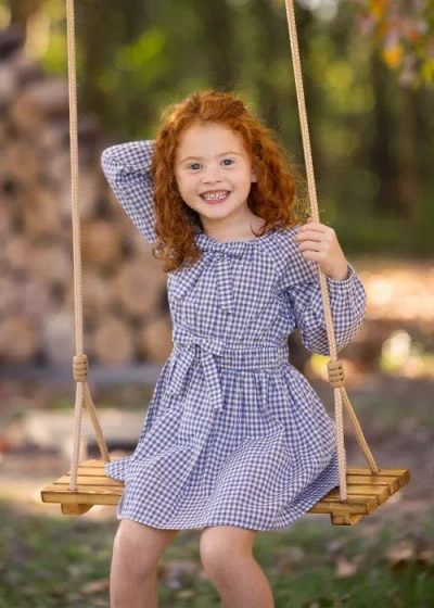 Mabel + Honey Blueberry Jam Dress In Blue