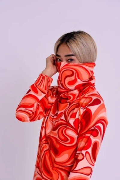 Oosc High Neck Baselayer Top In Orange