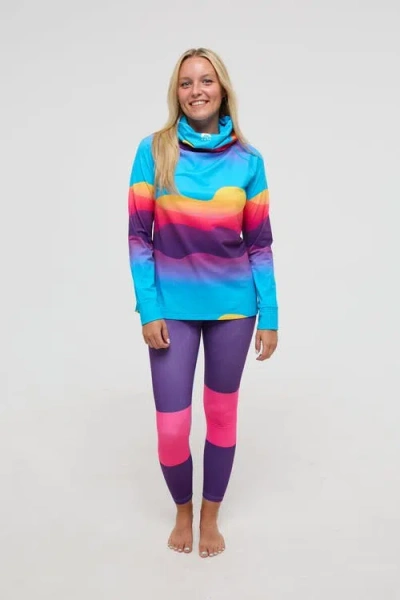 Oosc High Neck Baselayer Top Mambo Sunset In Multi
