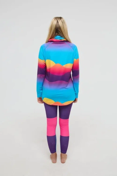 Oosc High Neck Baselayer Top Mambo Sunset In Multi