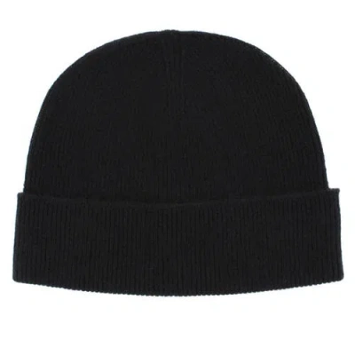 Trafalgar Camden Cashmere Solid Colored Micro Ribbed Beanie In Black