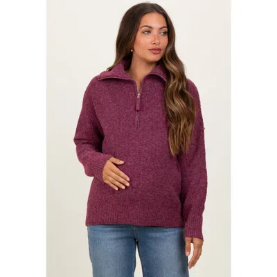 Pinkblush Half Zip Pullover Sweater In Purple