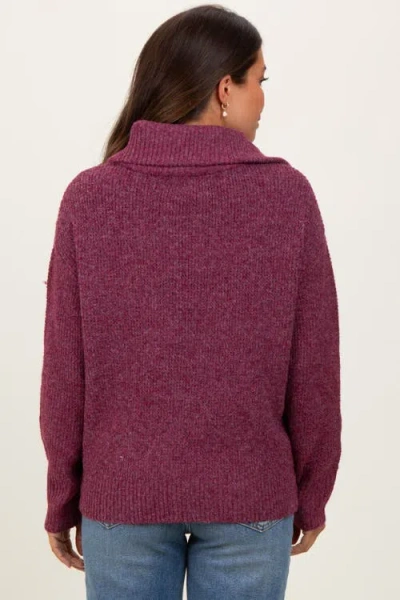 Pinkblush Half Zip Pullover Sweater In Purple