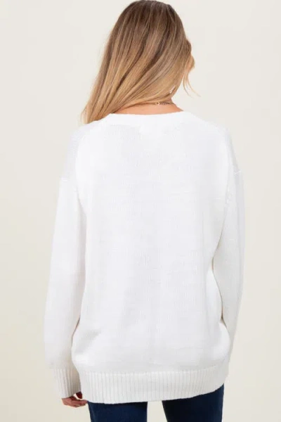 Pinkblush Soft Knit Basic Sweater In White