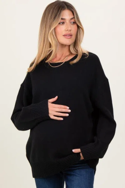 Pinkblush Soft Knit Basic Sweater In Black