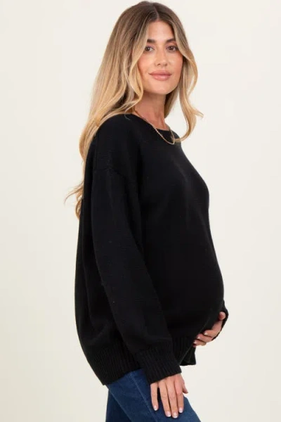 Pinkblush Soft Knit Basic Sweater In Black