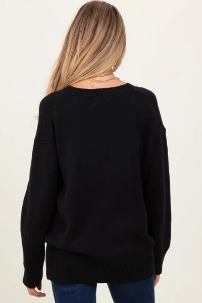 Pinkblush Soft Knit Basic Sweater In Black