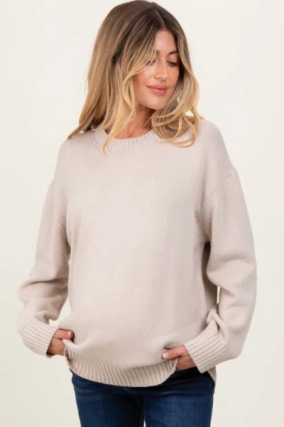 Pinkblush Soft Knit Basic Sweater In Neutral