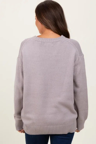 Pinkblush Soft Knit Basic Sweater In Gray