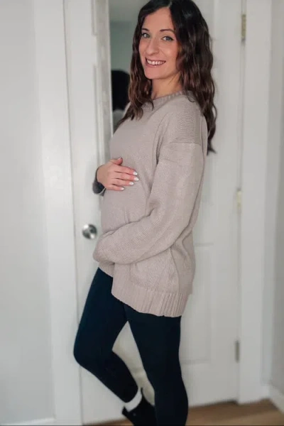 Pinkblush Soft Knit Basic Sweater In Gray
