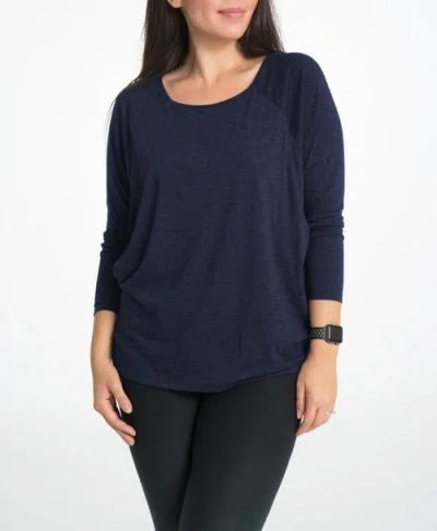 Bun Maternity Nursing Apparel Bliss Long Sleeve Nursing Top In Blue