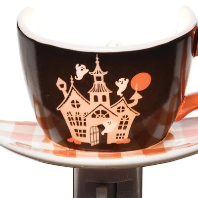 C & F Home C&f Home Haunted House Halloween Decorative Night Light Teacup Figurine Decoration In Orange