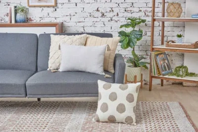 Carol & Frank Bree Vertical Stripe Tasseled Cotton Accent Pillow In Brown