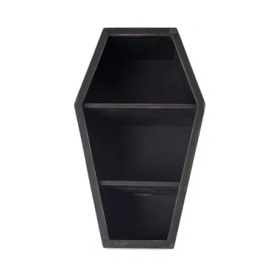 Transpac Mdf Coffin Display Shelf Halloween Black Wall Decor Unique Gift In Black