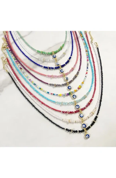 Humanist Beauty Evil Eye Charm Necklace In Multi