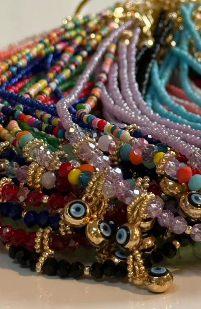 Humanist Beauty Evil Eye Charm Necklace In Multi