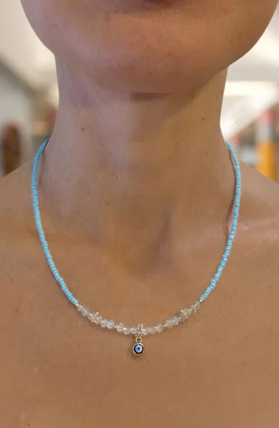 Humanist Beauty Evil Eye Charm Necklace In Multi