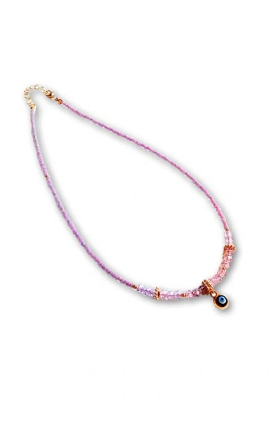 Humanist Beauty Evil Eye Charm Necklace In Multi