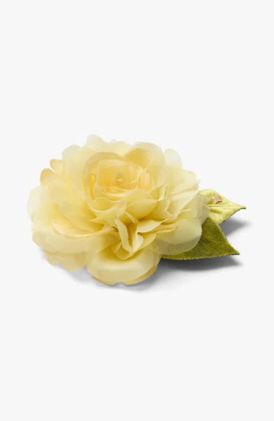 Helena Simon The Small Yellow Rose Floral Brooch In Yellow