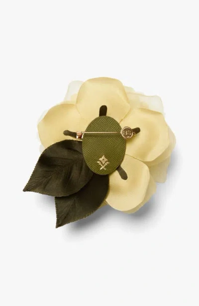 Helena Simon The Small Yellow Rose Floral Brooch In Yellow