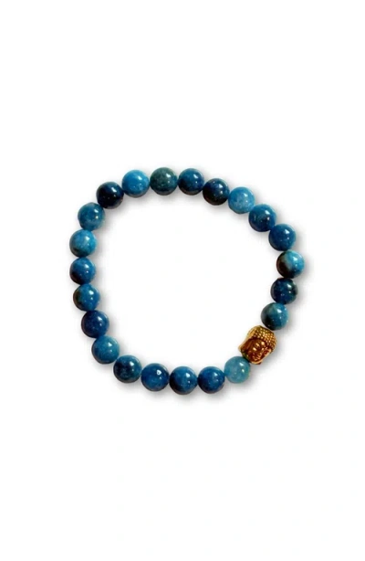 Humanist Beauty Buddha Crystal Beaded Bracelet In Blue