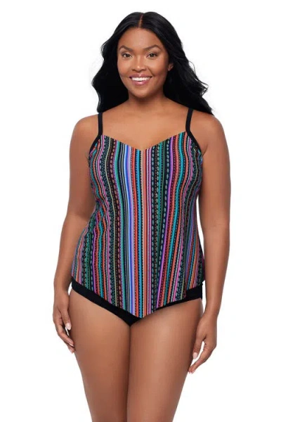 Trimshaper Hank Handkerchief Tankini Swimsuit Top In Multi