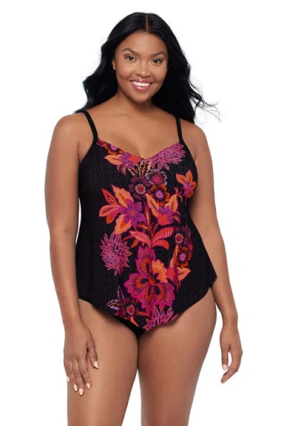 Trimshaper Hank Handkerchief Tankini Swimsuit Top In Black
