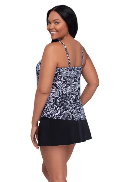 Trimshaper Hank Handkerchief Tankini Swimsuit Top In Gray