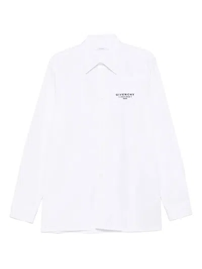 Givenchy Classic Fit Shirt With Logo Print Clothing In White