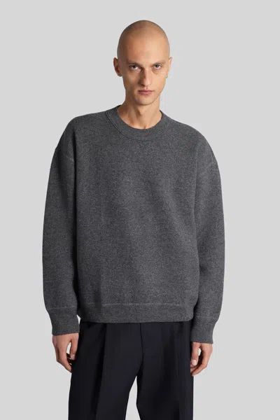 Studio Nicholson Moray Sn-1494 Knitwear In Grey Cashmere In Gray