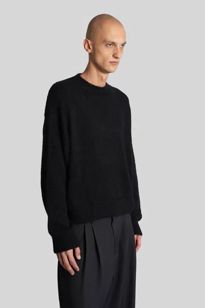 Studio Nicholson Wynn Black Superkid Mohair Crewneck Sweater In Black
