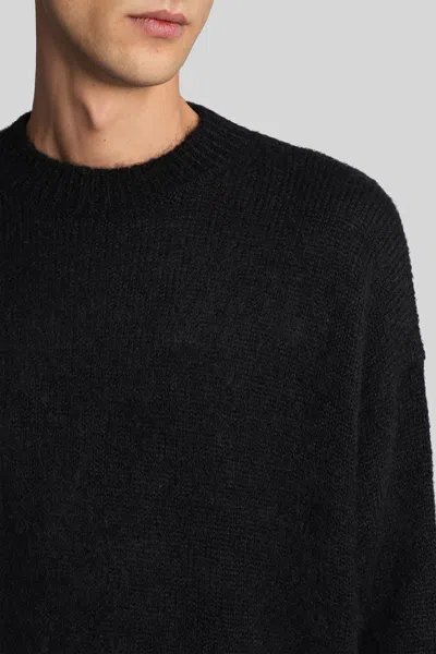 Studio Nicholson Wynn Black Superkid Mohair Crewneck Sweater In Black