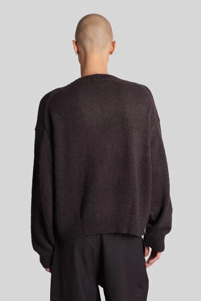 Studio Nicholson Wynn Black Superkid Mohair Crewneck Sweater In Black