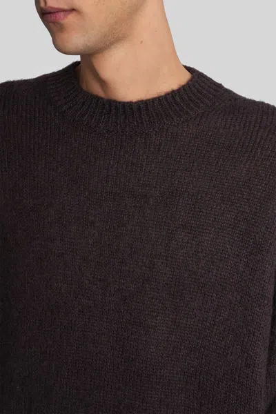 Studio Nicholson Wynn Black Superkid Mohair Crewneck Sweater In Black