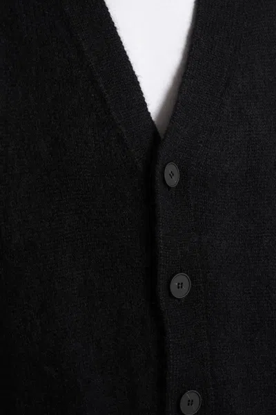 Studio Nicholson Trey Sn-1498 Cardigan In Black Polyamide In Black