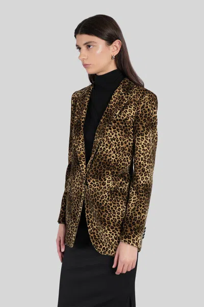 Tagliatore J-asrianne11b Blazer In Animalier Cotton In Animal Print
