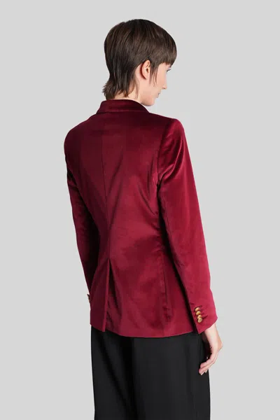 Tagliatore J-parigi10b Blazer In Bordeaux Velvet In Red