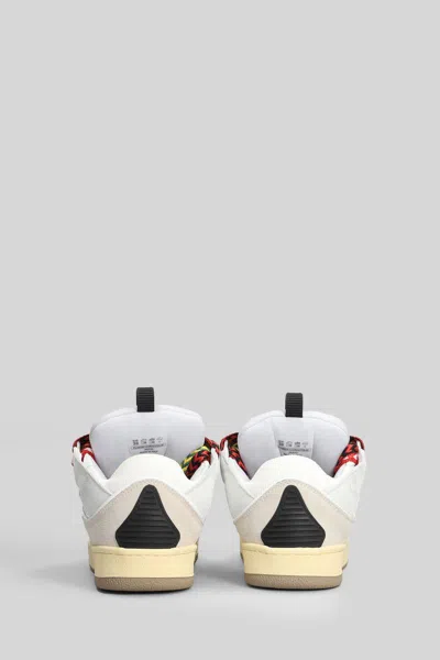 Lanvin Multicolor Leather And Suede Curb Chunky Sneakers In White
