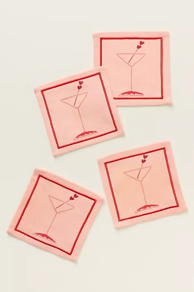 Anthropologie Be My Valentini Cocktail Napkins, Set Of 4 In Multi