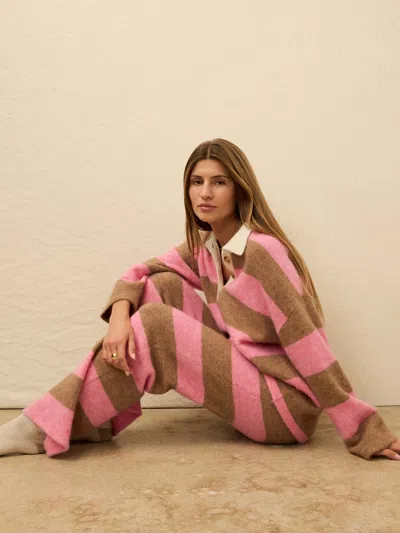 Faherty Apres Alpaca Wool Blend Pants Pink Spritz In Multi