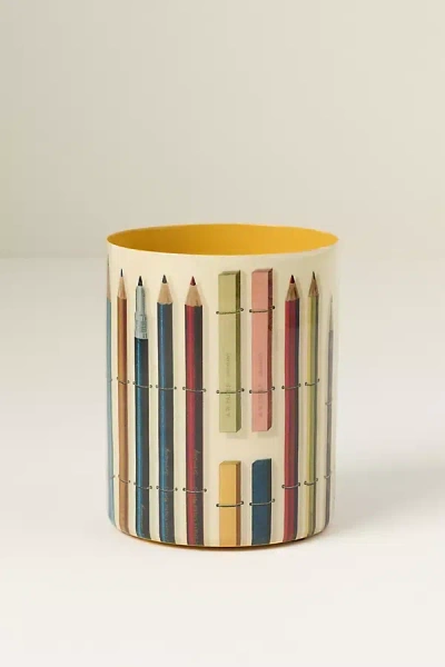 Roomytown Vintage Pencils Pen Pot In Brown