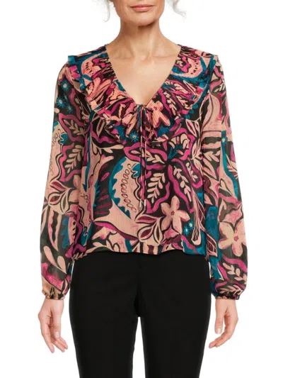 Bcbgeneration Women's Ruffled Floral Top In Multi