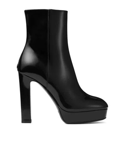 Jimmy Choo Marene 120 Leather Ankle Boots In Black